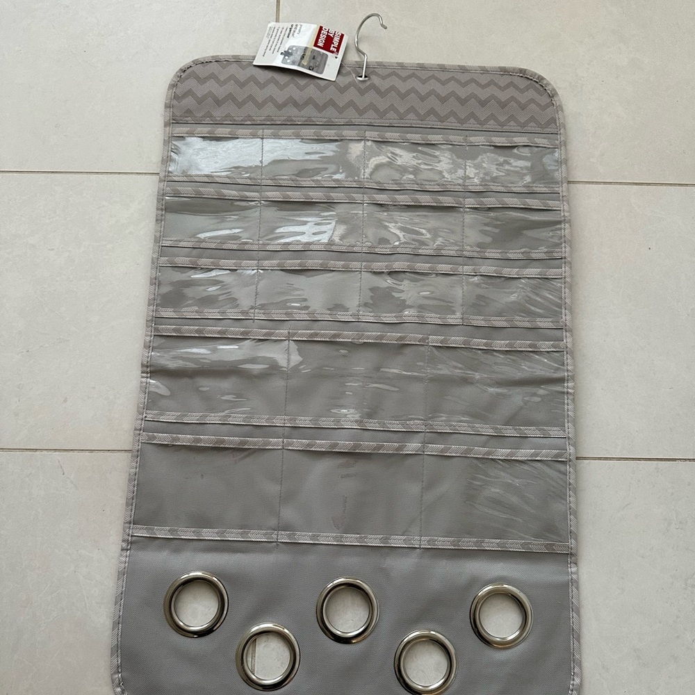 Gray Hanging Jewelry/Scarf Organizer